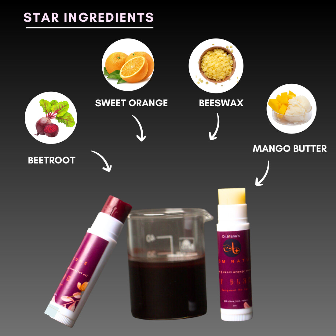 Beetroot and sweet orange lip balm